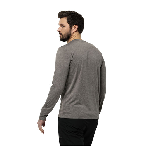 Jack Wolfskin Sky Thermal L/S Kişilər üçün Xaki rəngli alt qatlı dizaynlı üst hissə