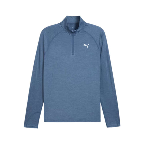 Puma Run Veloty   1/4 Zip Erkek Mavi Koşu Tişört