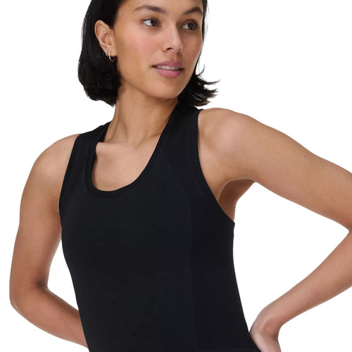 Sweaty Betty Athlete Crop Seamless Workout Kadın Siyah Koşu Tank Top