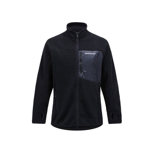 Peak Performance M Pile Zip Jacket Erkek Siyah Polar