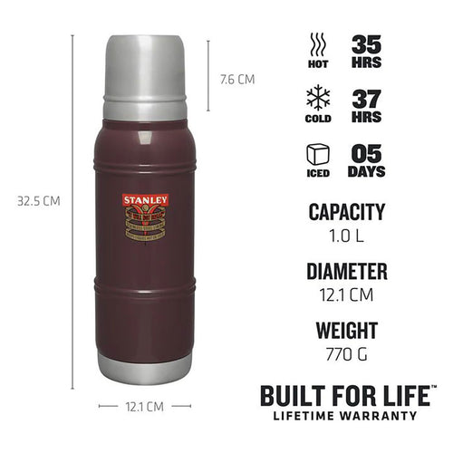 Stanley 1.1LT Milestones Vac 1940 Claret Red Thermos 