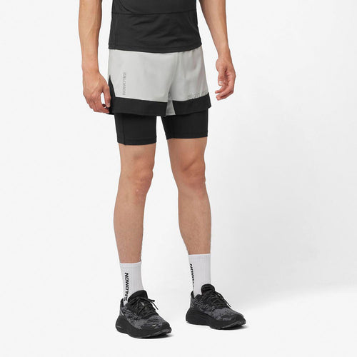 Salomon Cross 2IN1 Erkek Koşu Şortu - Beyaz