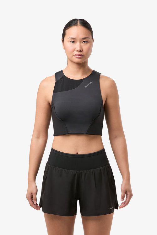 NNormal Trail Cropped Top Koşu Atleti - Siyah