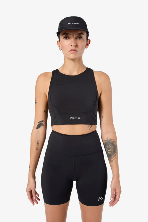 NNormal Trail Crop Top 02 W Kadın Koşu Atleti - Siyah