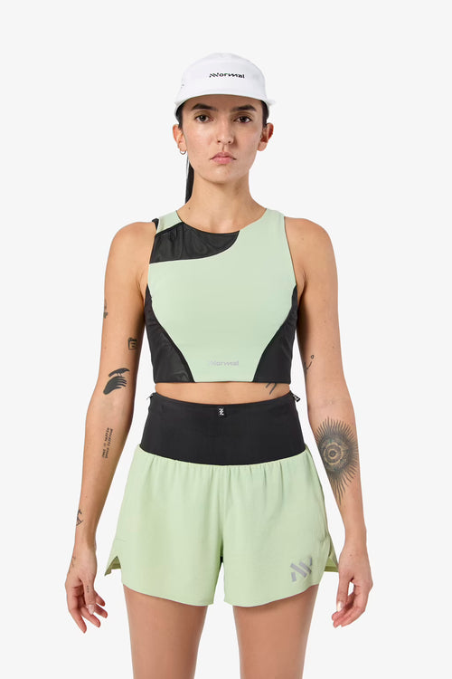 NNormal Trail Crop Top 02 W Kadın Koşu Atleti - Yeşil