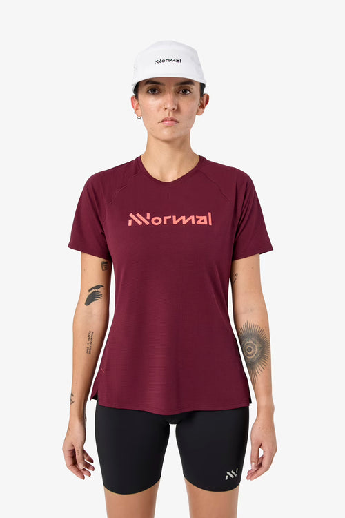 NNormal Race T-Shirt 02 Kadın Koşu Tişörtü - Bordo