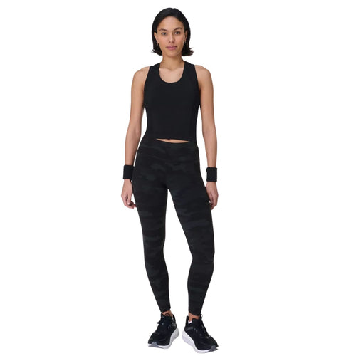 Sweaty Betty Athlete Crop Seamless Workout Kadın Siyah Koşu Tank Top
