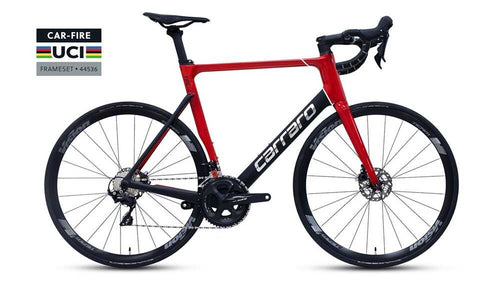 Carraro Fire C1.2 Uci Karbon Yol Bisikleti-2026 - Kırmızı-Mat Siyah-Krom-Beyaz