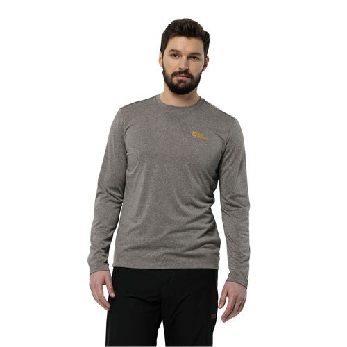 Jack Wolfskin Sky Thermal L/S Kişilər üçün Xaki rəngli alt qatlı dizaynlı üst hissə