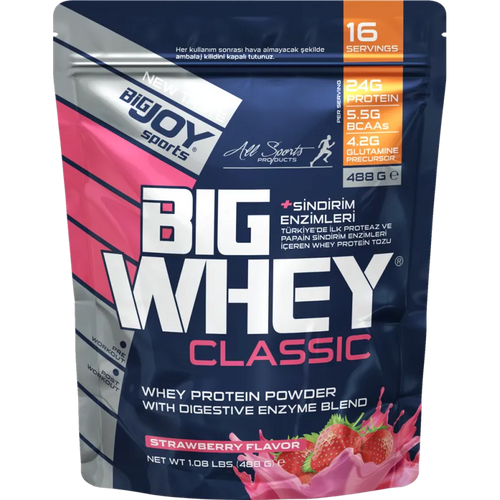 Bigjoy Doypack BIGWHEY Whey Protein 488g 16 Servis Çilek