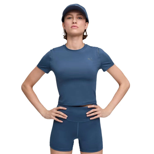 Puma Puma Shape Baby Tee Kadın Mavi Koşu Tişört