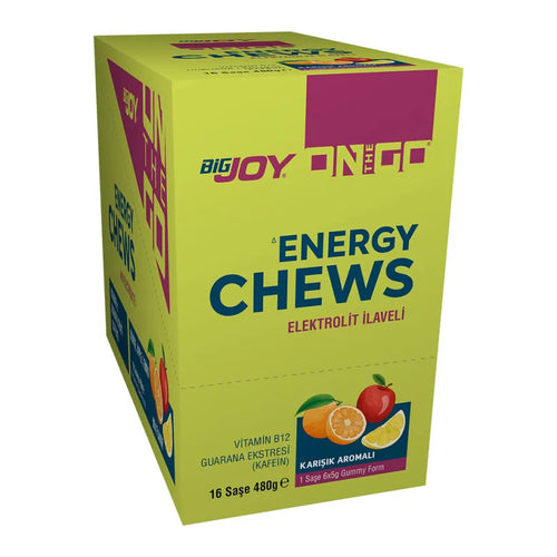ONTHEGO Energy Chews 30q (5q x 6 ədəd) x 16 ədəd Portağal, Alma, Limon
