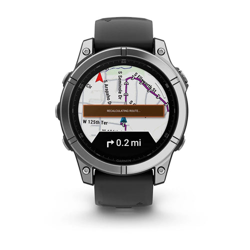 fenix E – 47 mm, AMOLED Paslanmaz çelik, Siyah silikon kayışlı