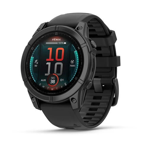 fenix E - 47 mm, AMOLED Slate Gri, Siyah Silikon Kayışlı