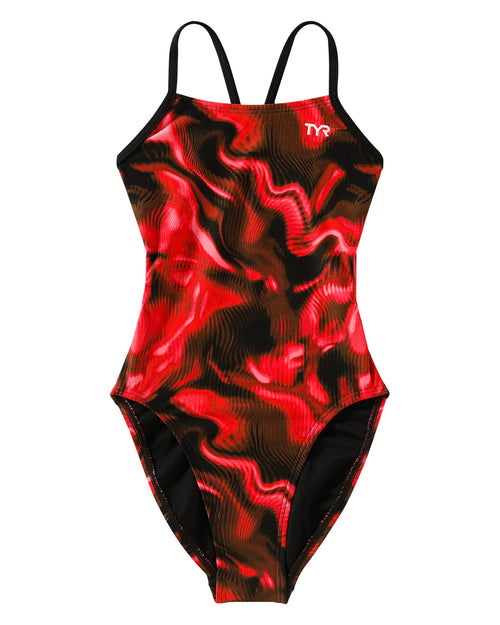 Durafast Elite® Girl's Cutoutfit Swimsuit - Waveform - 610