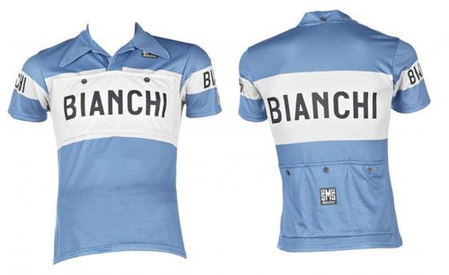 Kolleksiya üçün Santini Retro Bianchi Cycling Jersey PE942PLBIANC 
