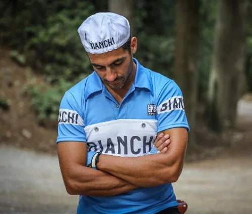 Kolleksiya üçün Santini Retro Bianchi Cycling Jersey PE942PLBIANC 