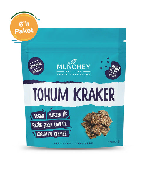 Munchey Deniz Tuzlu Tohum Kraker 6'lı Paket