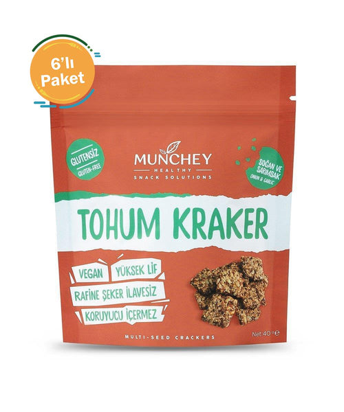 Munchey Soğan ve Sarımsaklı Tohum Kraker 6'lı Paket