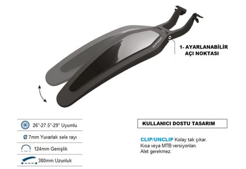Polisport S-Mud Mtb Arka Çamurluk