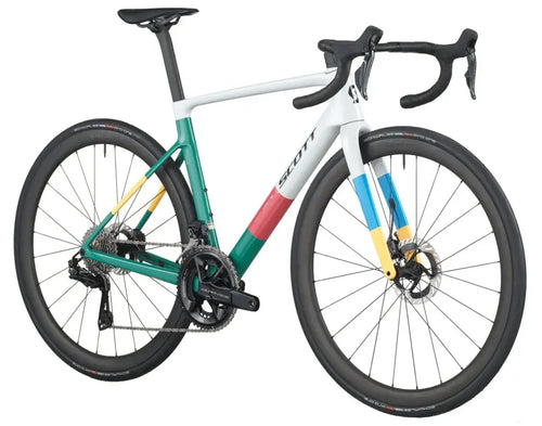 Scott Addict RC Pro Yol Bisikleti-2026 - Beyaz-Pembe-Yeşil-Mavi-Sarı