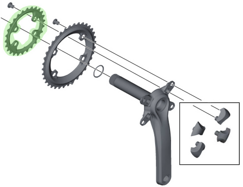 SHIMANO  XTR FC-M9020-2 FC-M9000-2 FC-M9020-B2 için 26T AYNAKOL DİŞLİSİ