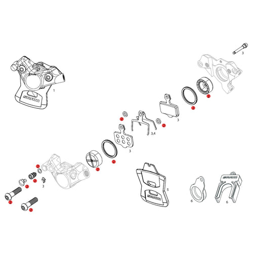 Sram Kaliper Servis Kit 2 Piston 21Mm FRC D1
